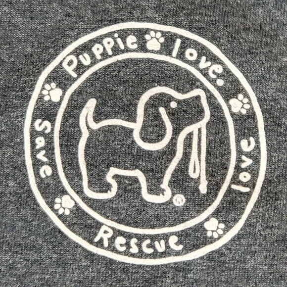 Puppie Love Heather Grey Short Sleeve Sunflower Dog Tee - S - Picture 4 of 9